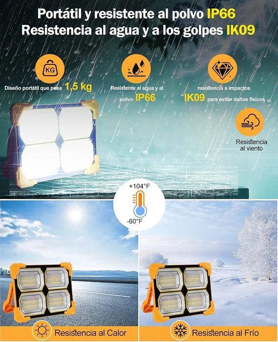 Proiector solar reincarcabil 300W 26000 mAh