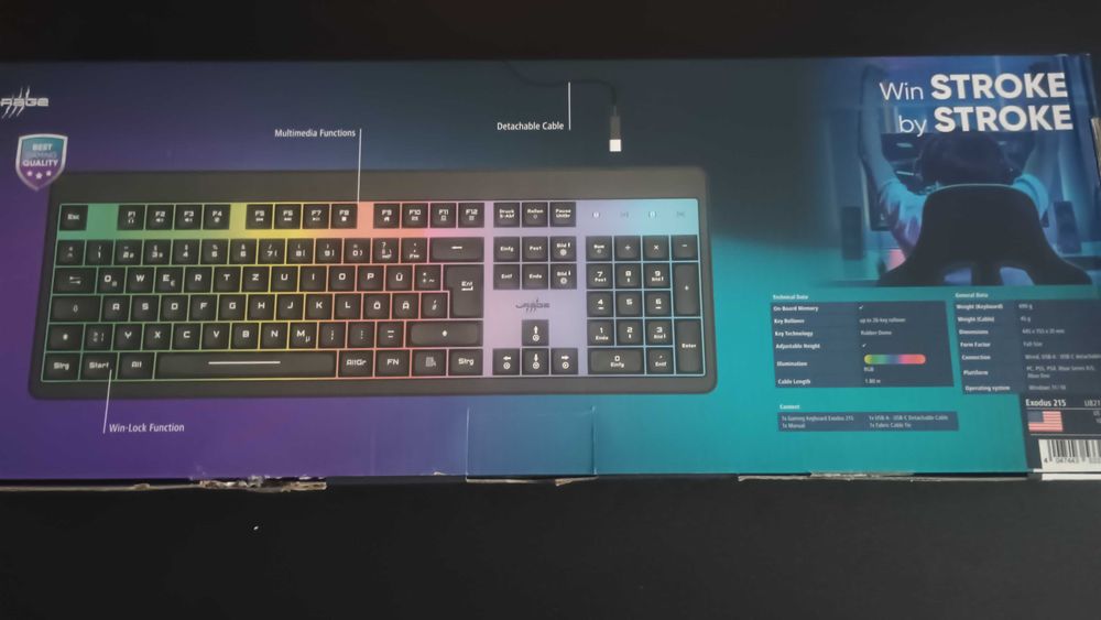 Tastatura gaming EXODUS 215 noua