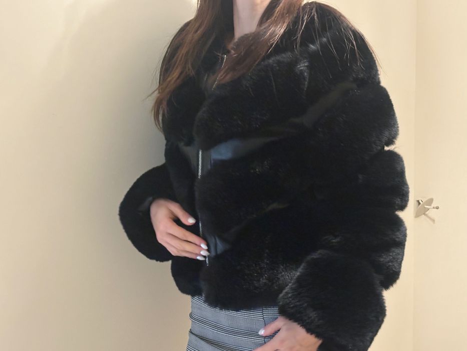 Еко палто с косъм XS