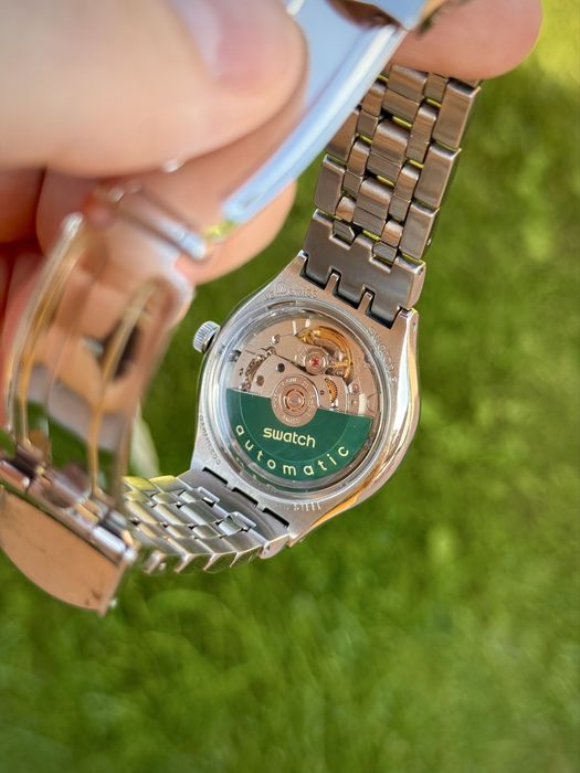 Швейцарские механические часы Swatch Irony Green Sky (YAS410G)