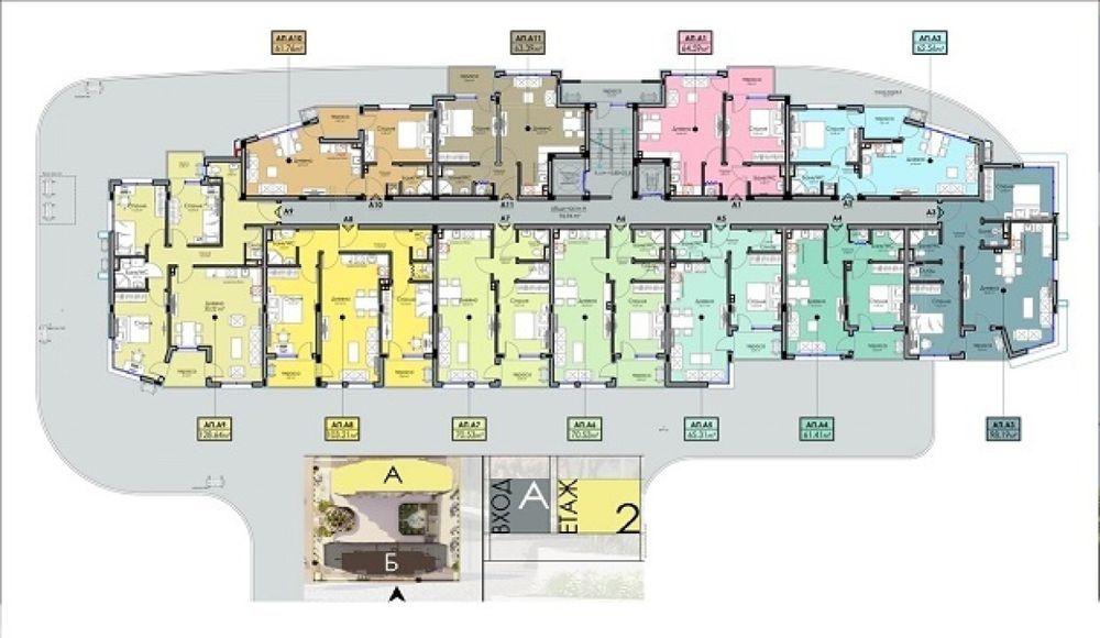 Продава се Двустаен апартамент в Бургас, Изгрев - 63 кв.м за 1391 €/кв.м - Снимка #3
