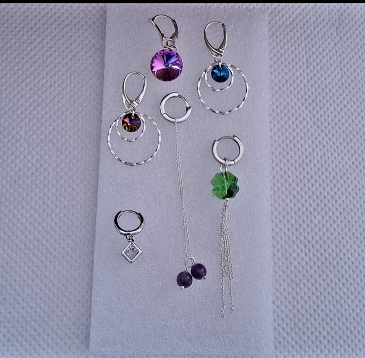 Seturi argint cu pietre swarovski și zirconia prețuri intre 130 200 lei