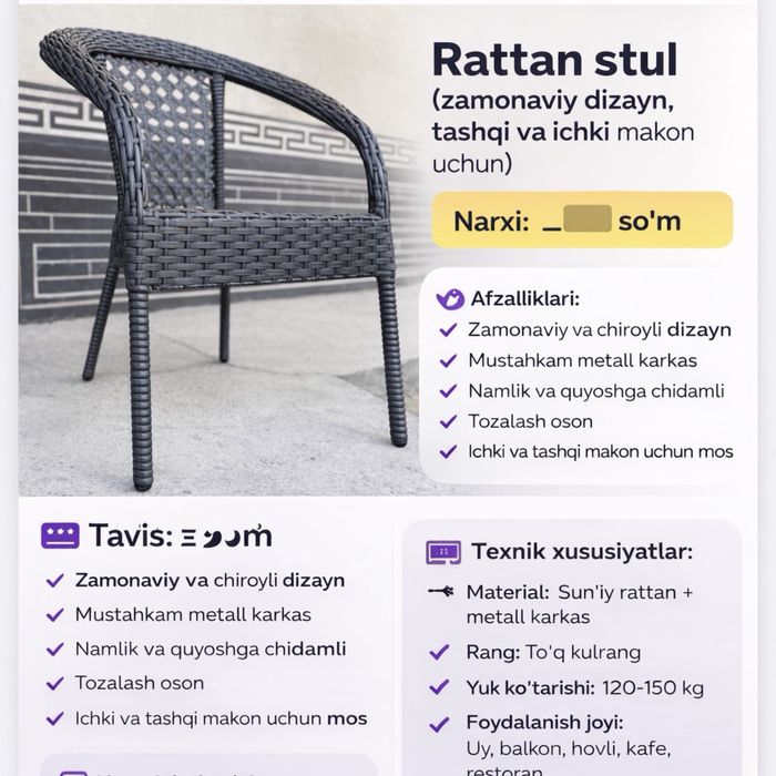 Toqimali stul stullar