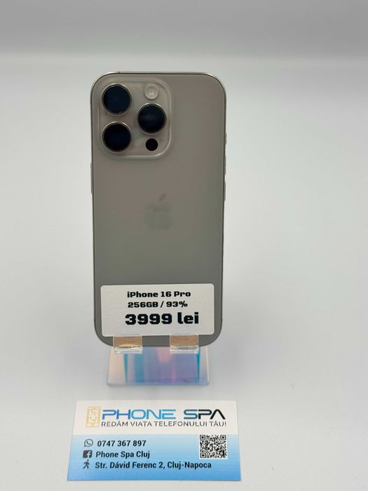 iPhone 16 Pro 256Gb 93%- Din magazin,cu garantie! RATE TBI !