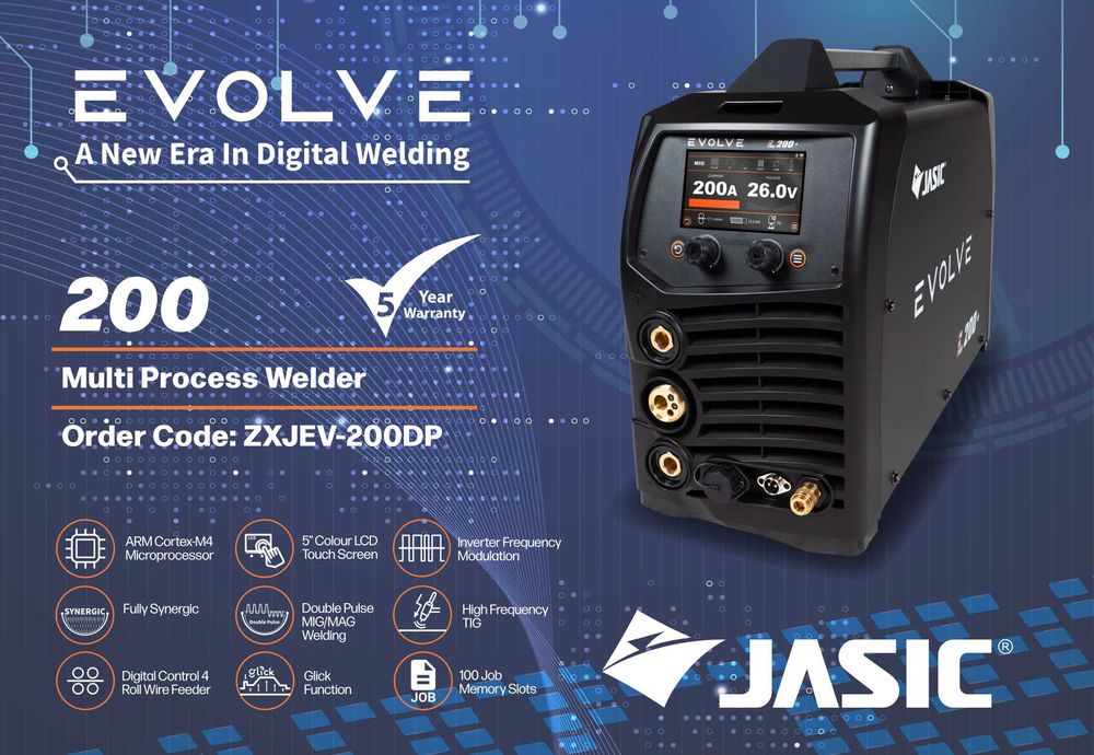 Заваръчен апарат, МИГ/МАГ, ВИГ, Електрожен, Jasic Evolve 200