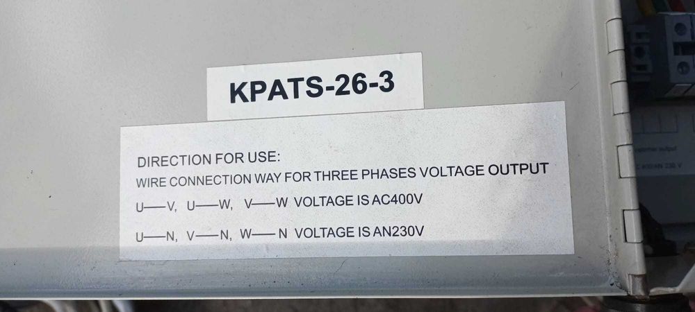Panou automatizare comandă generatoare Kipor cu cablu și mufe.