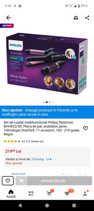 Philips style, 3 capete; perie pt volum, placa de indreptare si ondula