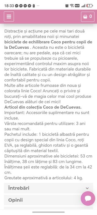 Bicicleta fara pedale pentru+3 ani noua cu eticheta perfecta pentru învățatul mersului pe bicicleta