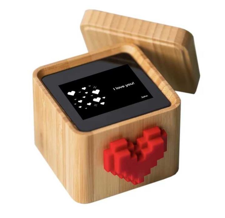 Cutie pentru mesaje de dragoste LoveBox, alb-negru, 3.5 inch