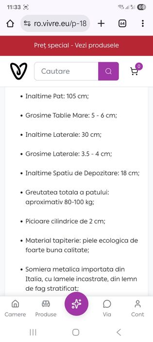 Pat tapițat cu somiera rabatabila,saltea si spatiu de depozitare  140