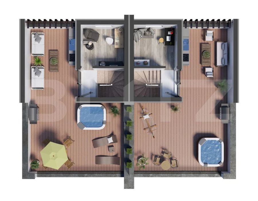 Casa moderna cu terasa panoramica si garaj dublu – confort, intimita