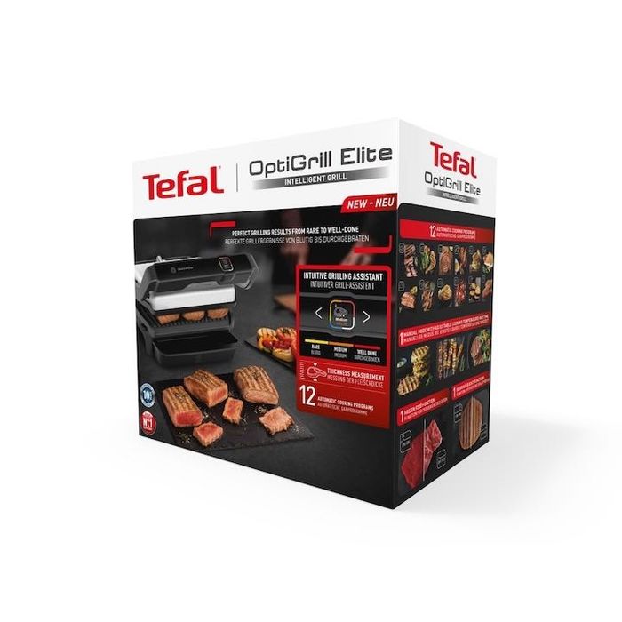 Gratar electric Tefal OptiGrill Elite GC750D30, 2000 W, 12 programe automate
