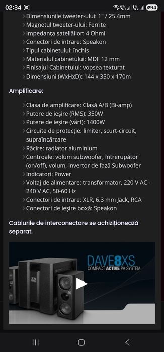 LD Sistem Dave XS 8