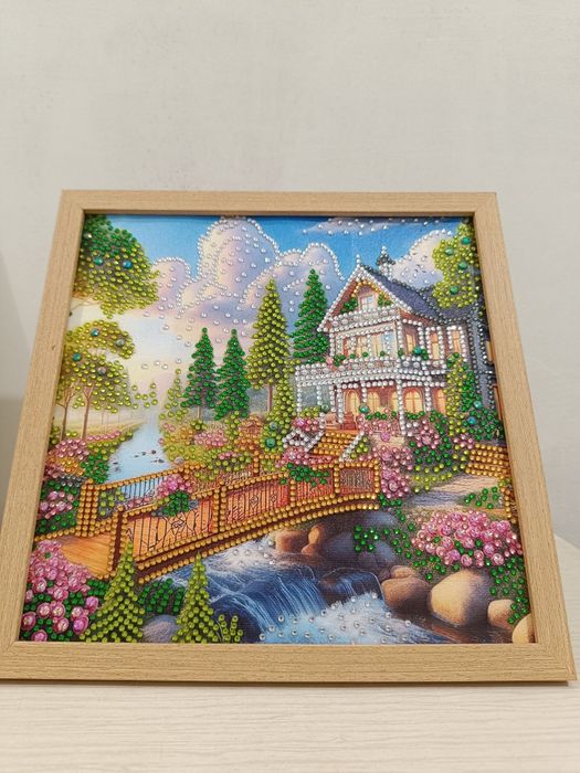 Диамантен гоблен 25 х 25 см готов изработен в рамка