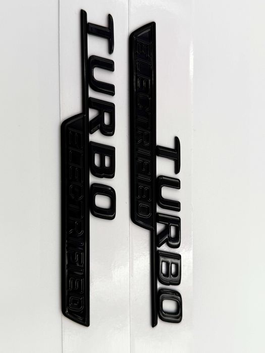 Set Embleme Compatibile Mercedes TURBO Electrified negru nou