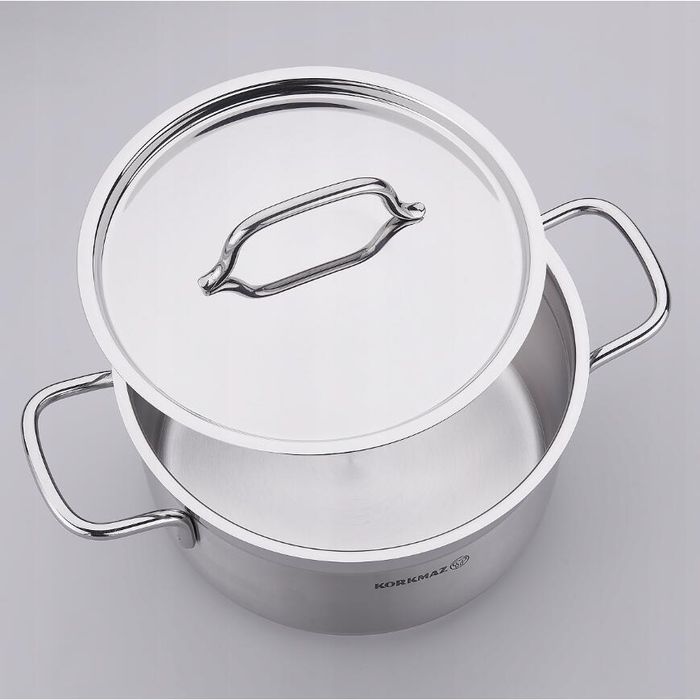 Oala cu capac din inox, 30 x 15 cm, capacitate 11 litri, compatibila