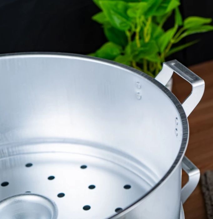 Алюминиевая мантоварка — 15 литров (34 см диаметр, 4 яруса)