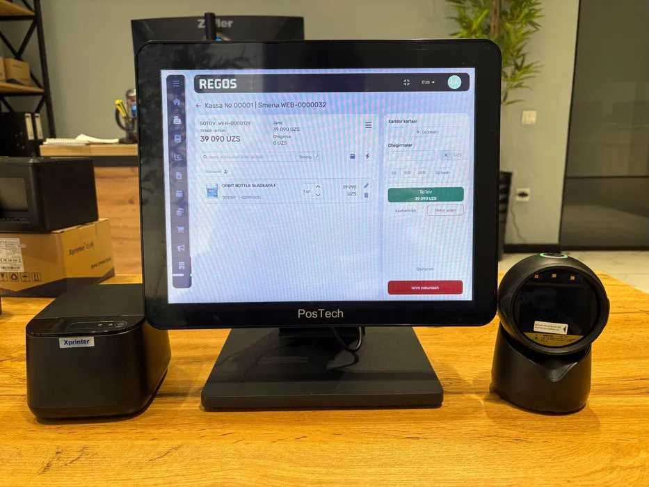Monoblok (kassa aparat), ChekPrinter. Skaner + POS Tizim Prrogramma
