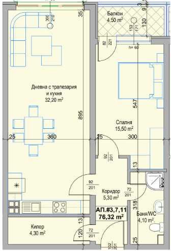 Двустаен апартамент Христо Смирненски 15-632