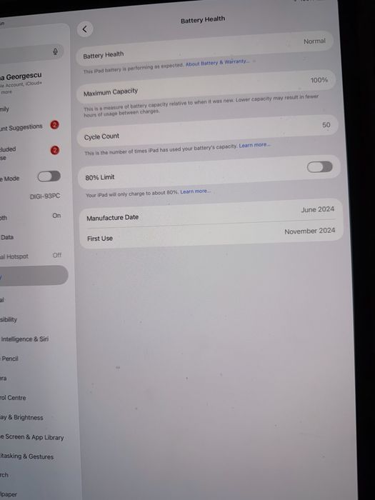 iPad Pro 13” M4, 256GB, Wi-Fi + Cellular, Space Black, baterie 100%
