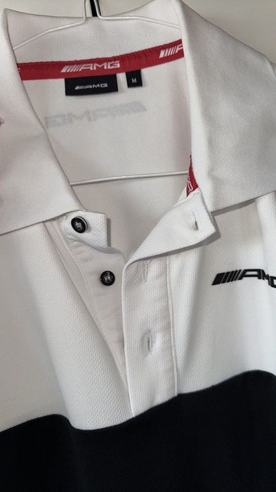 Тениска AMG бяло с черно