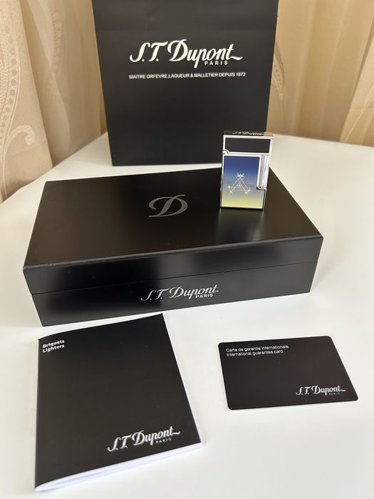 Запалка S.T. Dupont Ligne 2 Montecristo Dark Blue - отлично състояние, двоен пламък