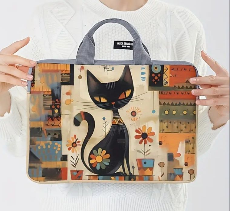 Geanta laptop model pisica Nou 38x25 cm