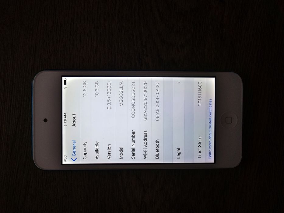 Ipod touch 5th generation 16GB blue unlocked
