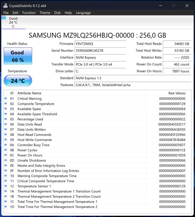 Microsoft 256GB M.2 NVMe 2230 SSD [Модел 1911]