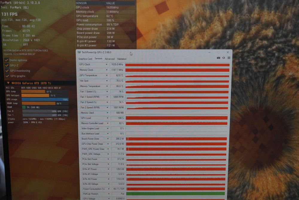 RTX 3070 Ti 8GB Asus TUF Nvidia GPU видеокарта / вкл. ДДС