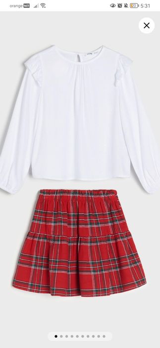 Compleu cu tricou si fusta pt scoala/serbare,  116