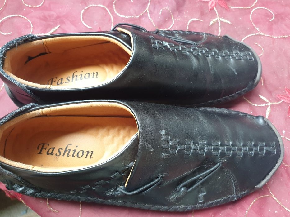 Уникални кожени обувки тип еспадрили  41 номер