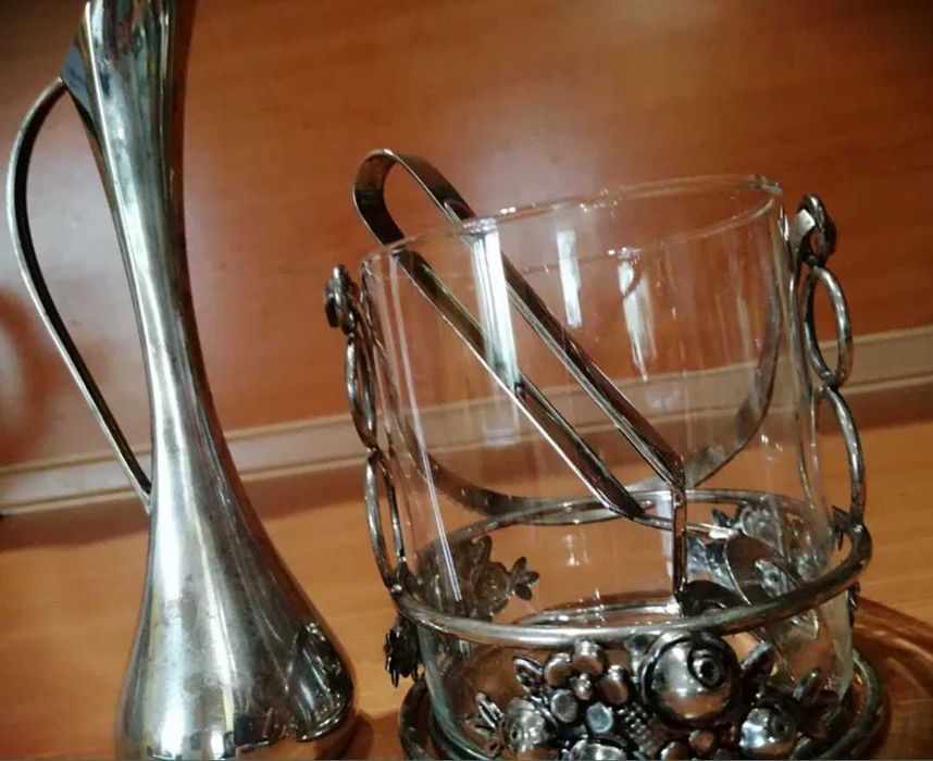 Посребрени чаши за вино, чаши за бренди, керамика, бяло вино