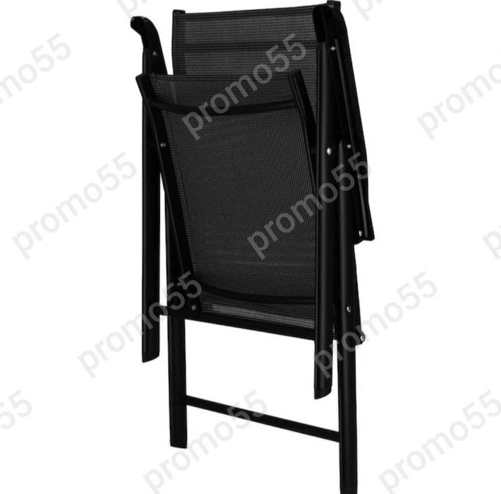 Градински стол метален, сгъваем, максимално тегло 150кг, черен