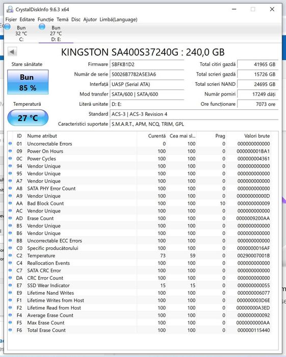 SSD Kingston A400 240 Gb