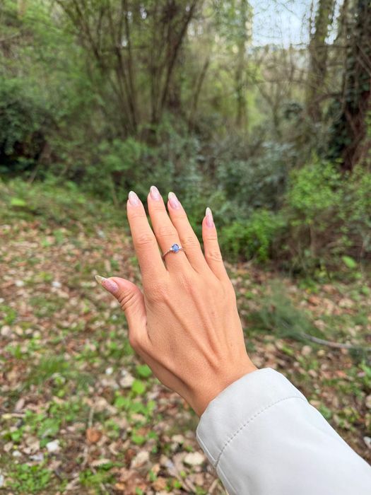 Кольцо золотое с Танзанитом и бриллиантами