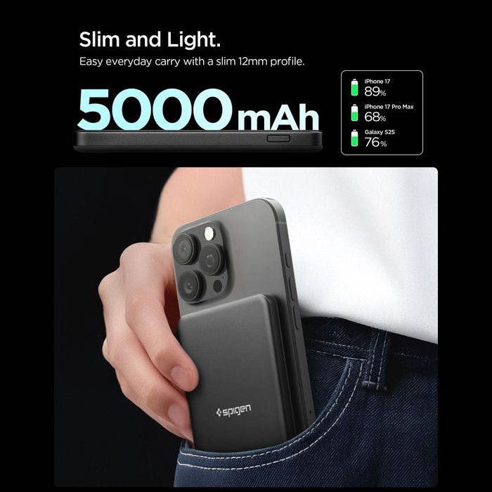 Външна Магнитна Батерия Spigen Essential Qi2 MagSafe Power Bank 5000mAh 22.5W