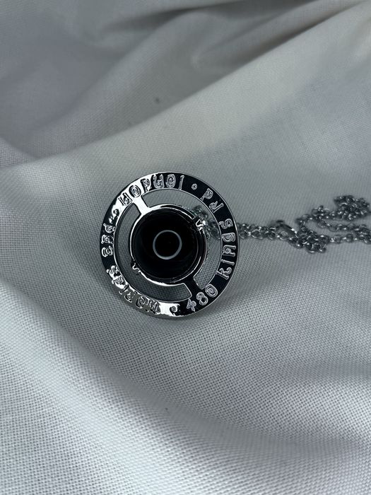 VIVIENNE Westwood colier ”world’s end - giant orb”, onyx/argintiu