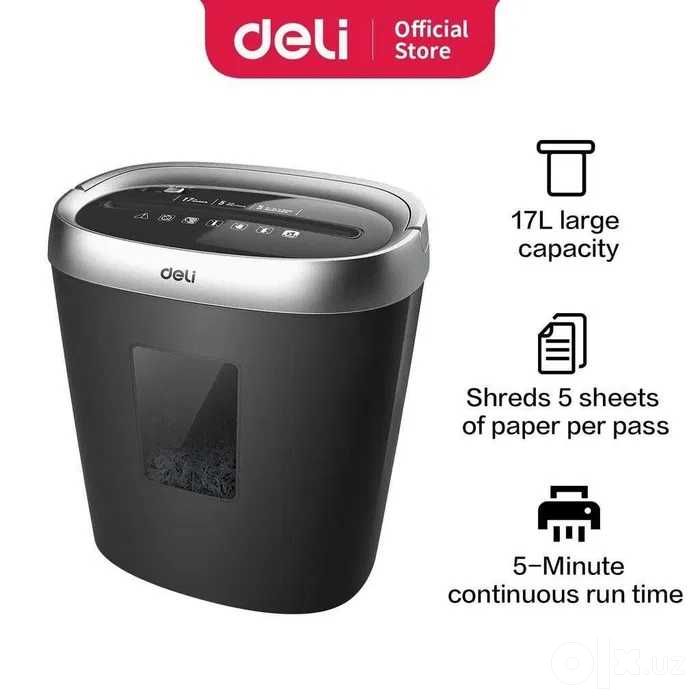 Уничтожитель бумаг 350*250,80W, 17л, Deli W9929