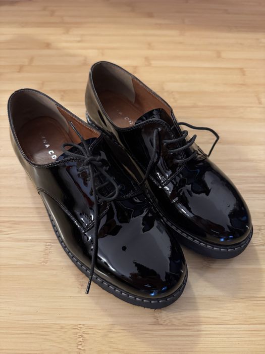 Pantofi loafers din piele lacuita Anna Cori
