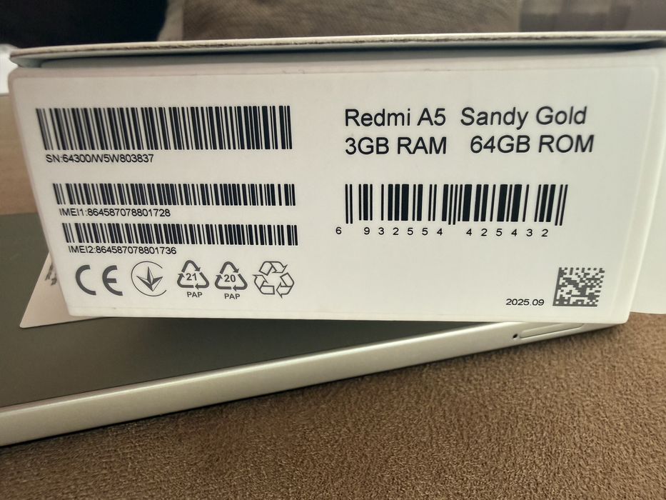 Xiaomi Redmi A5  Sandy Gold-Нов в Гаранция