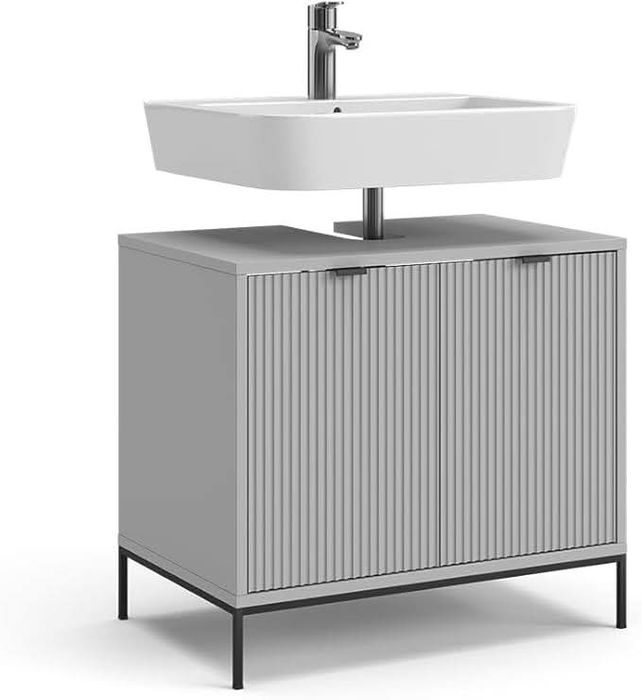 Шкаф за мивка Vicco Eliza, сив, 70 x 63 см с врати и чекмедже