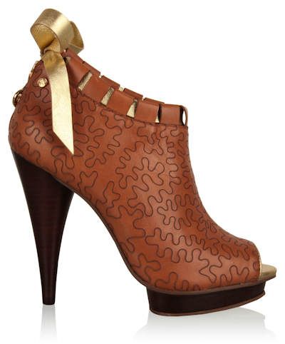 Zandra Rhodes Zinnia Botine/Sandale Nude Auriu Platforma Stiletto USA