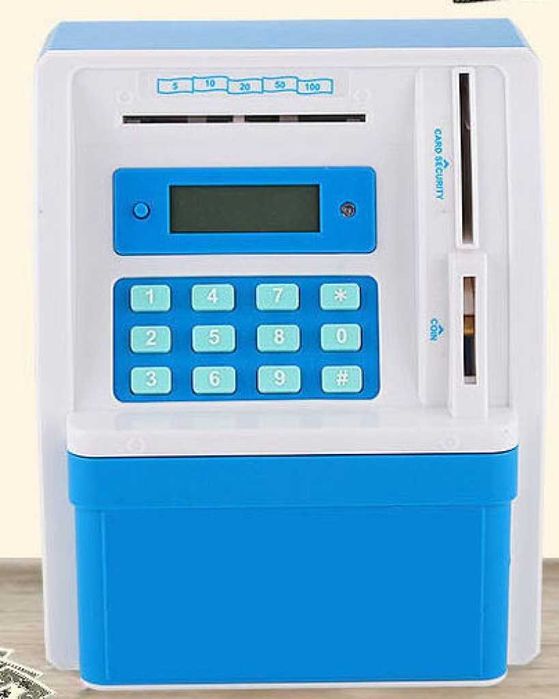 Сейф за деца тип „банкомат“  отваряне с парола / С процеп за банкноти