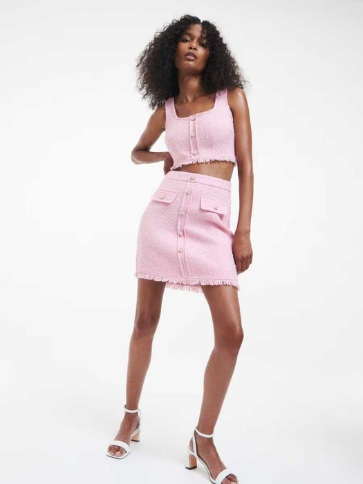 Сет от пола, бюстие и риза Reserved със съдържание на вълна, в розово