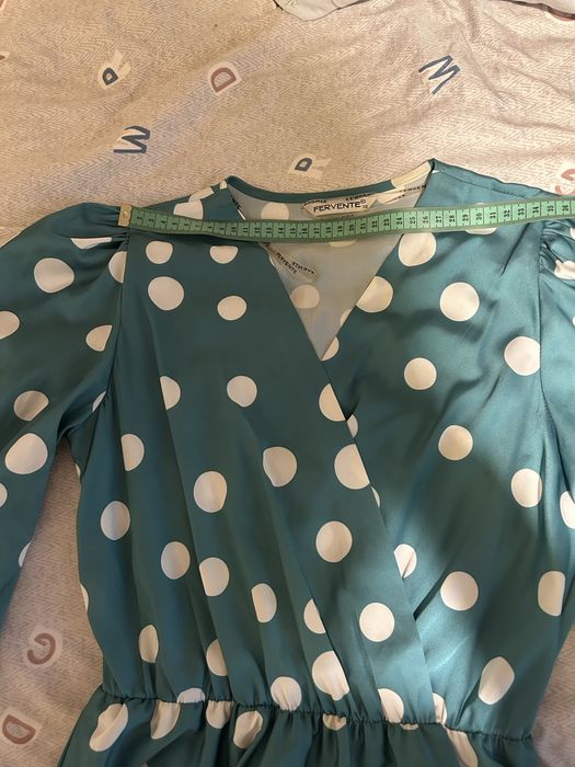 Rochie verde cu buline