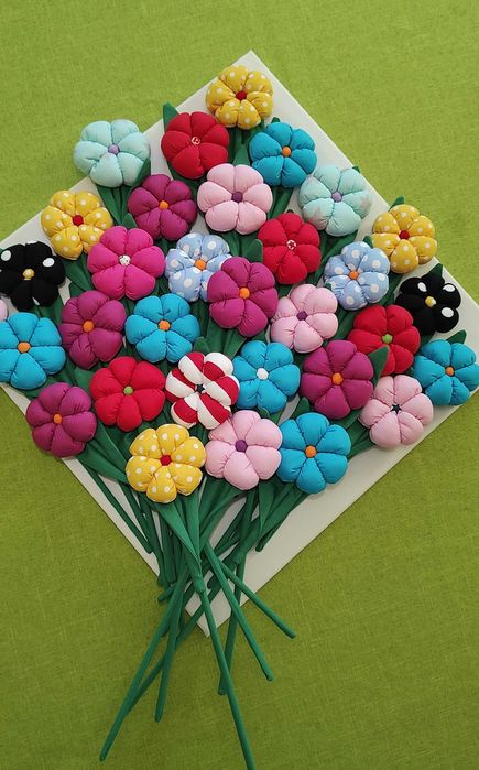 Текстилни изделия - цветя и лалета от плат  налични