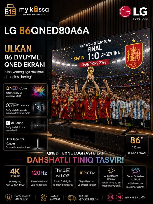 LG 86QNED80A6A / Dastavka / New