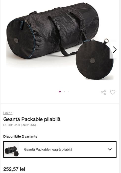 Geantă Packable pliabilă