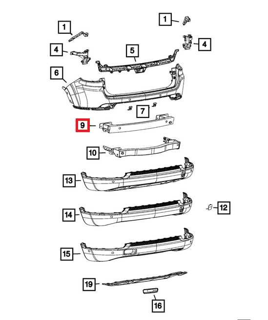 Armatura aluminiu bara spate|2017-2024 Jeep Compass|Mopar (68243701AA)